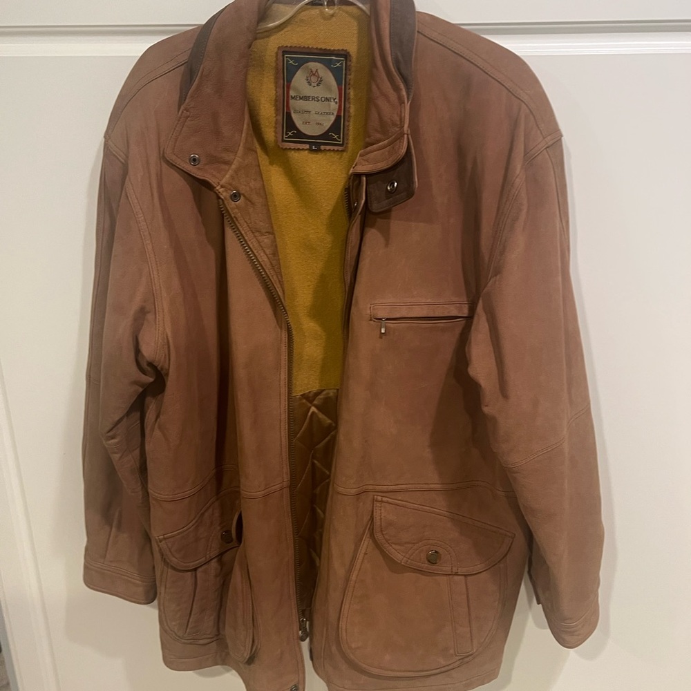 Vintage MEMBERS ONLY Jacket BROWN SUEDE Leather Mens Sz Large